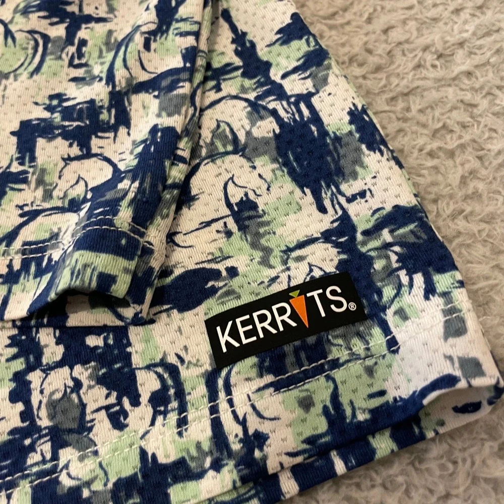 Kerrits Kids Ice Fil Quarter Zip Top Kids Small Blue Green Horse Mesh Equestrian